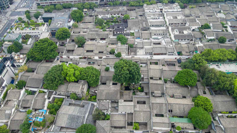 福建汀州古城航拍图 