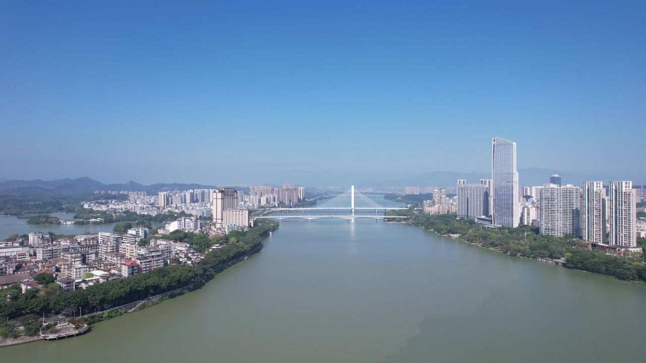 广东惠州城市风光航拍 