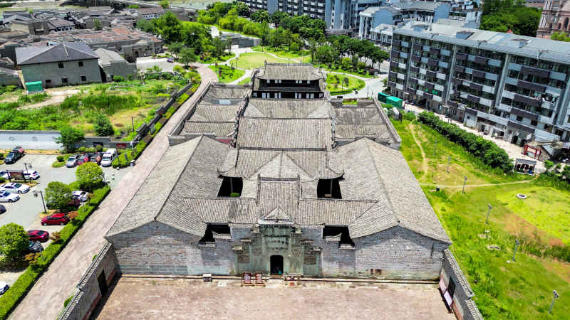 航拍江西福州天后宫历史文化古建筑