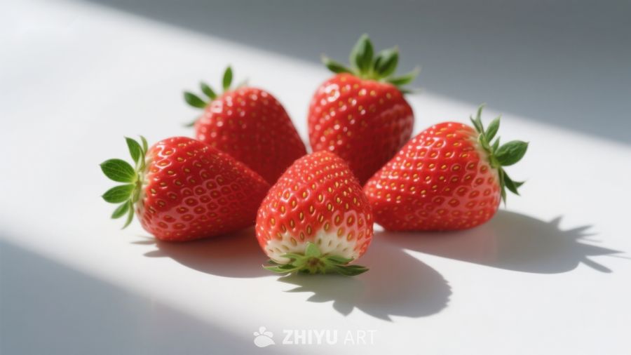 阳光下的新鲜草莓