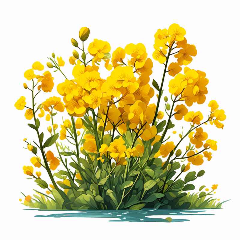 春天的油菜花插画 6