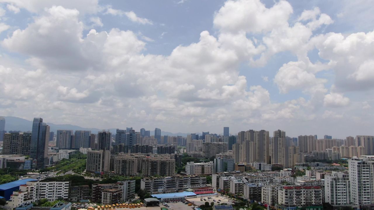 福建福州城市全景天际线航拍