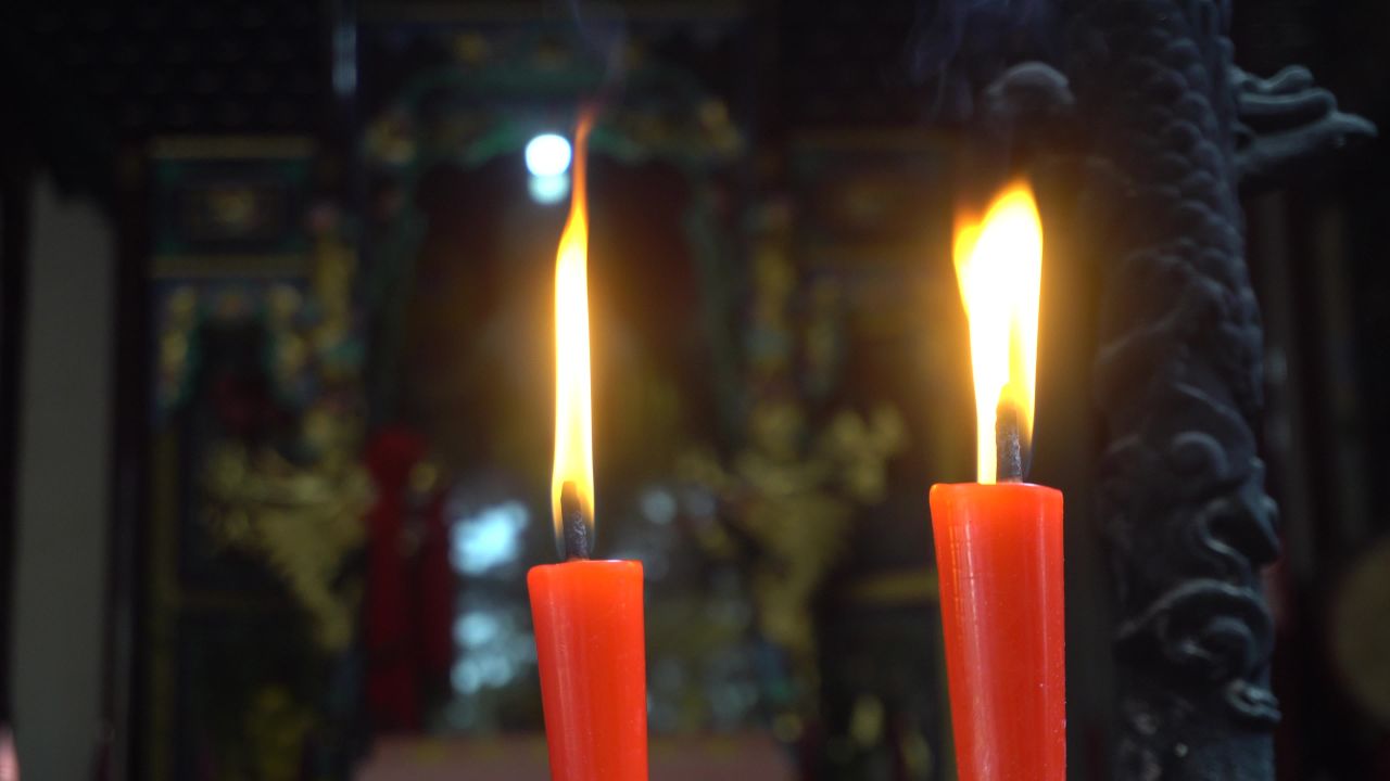 寺庙的蜡烛