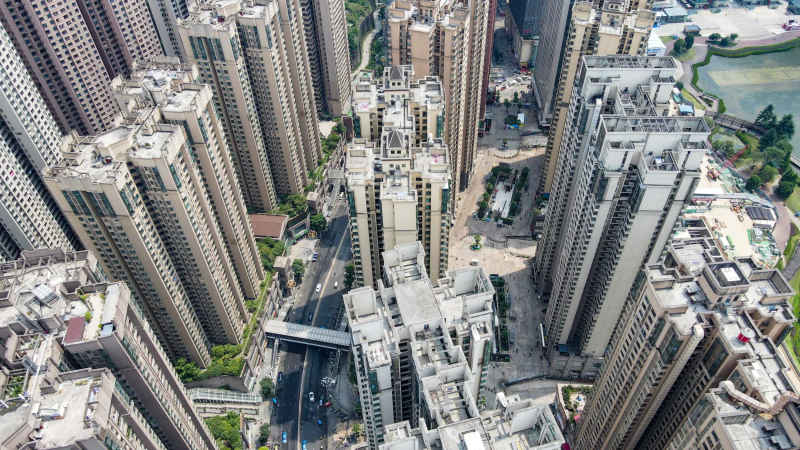 贵阳花果园密集高楼建筑航拍  