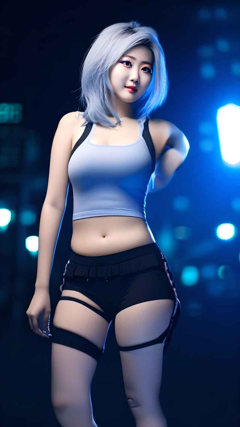 蓝色夜光时尚美女达人 20