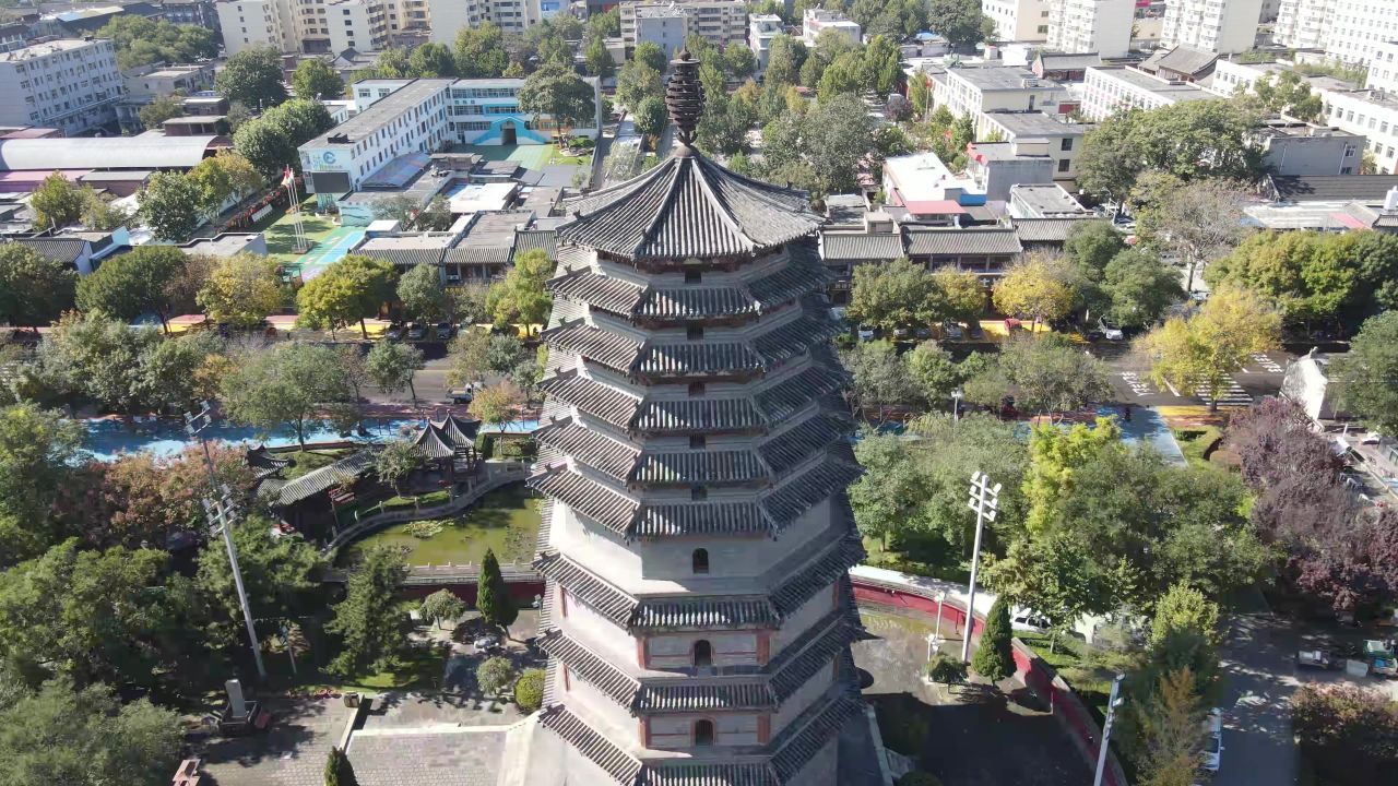 历史 文化 古塔 正定古城 航拍 