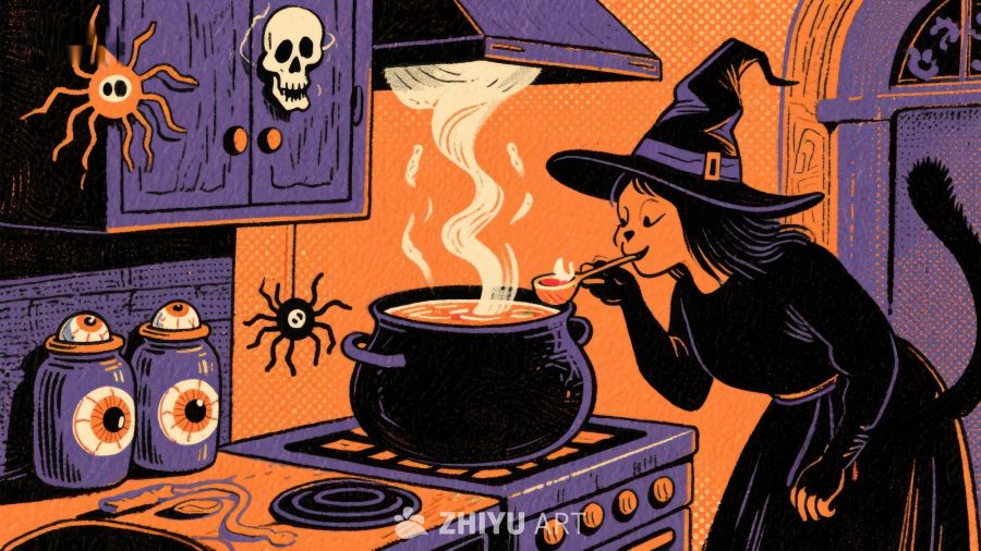 女巫厨房熬制魔法汤