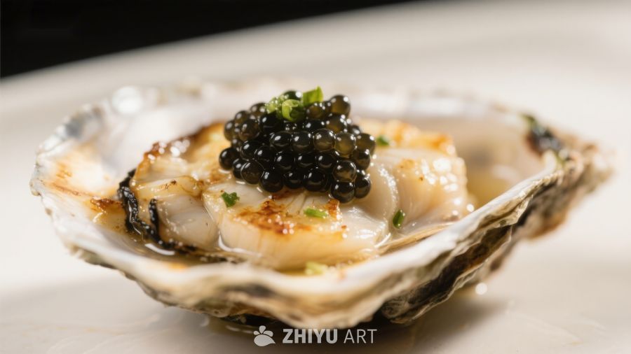 生蚝配鱼子酱精致美食