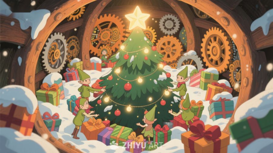 机械工坊中的圣诞树装饰 131
