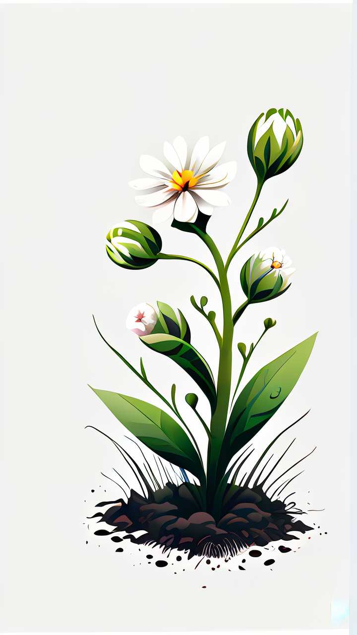 小花白色背景