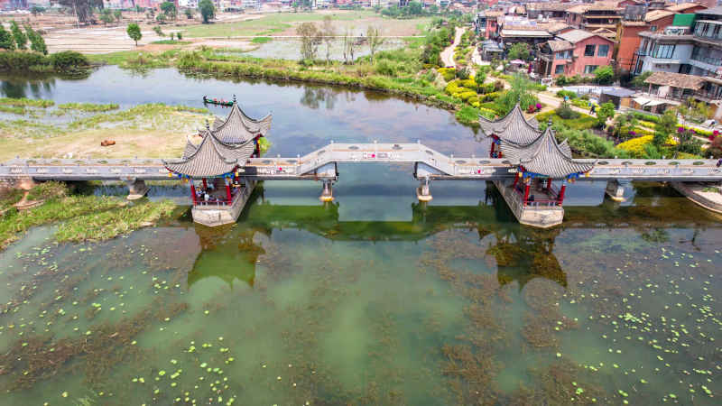 航拍云南普者黑5A景区风景
