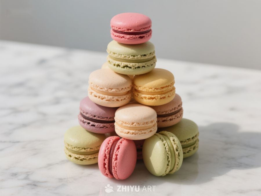 色彩斑斓的马卡龙金字塔