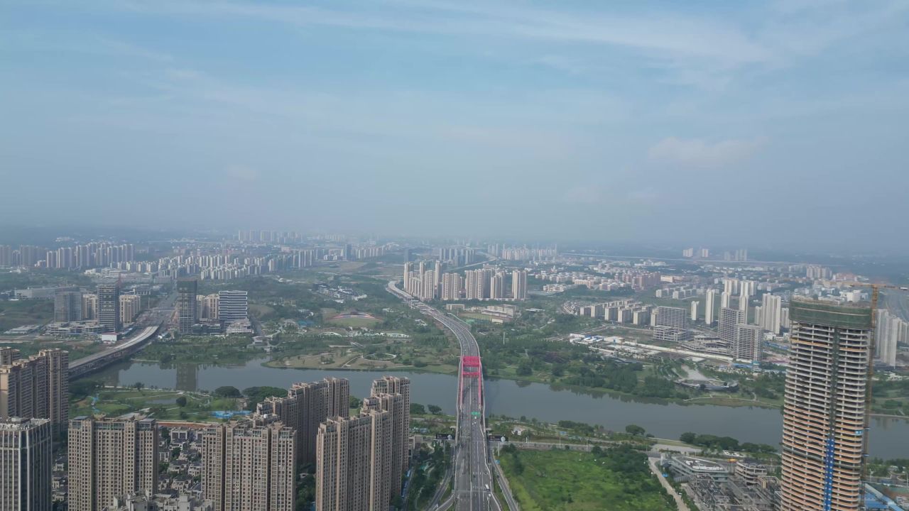  航拍江西赣州新世纪大桥