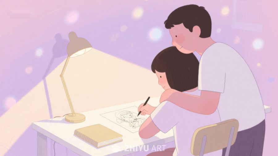 温馨时刻：父女共绘美好画面 402