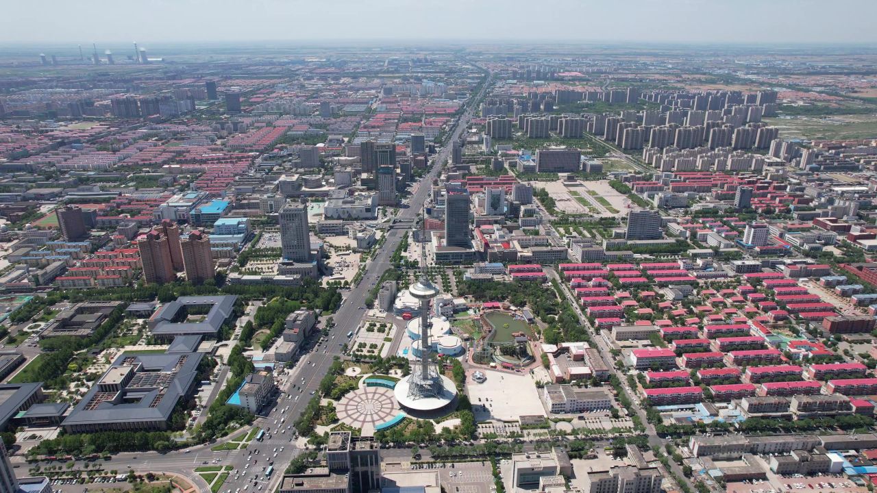 山东东营城市建设城市大景航拍