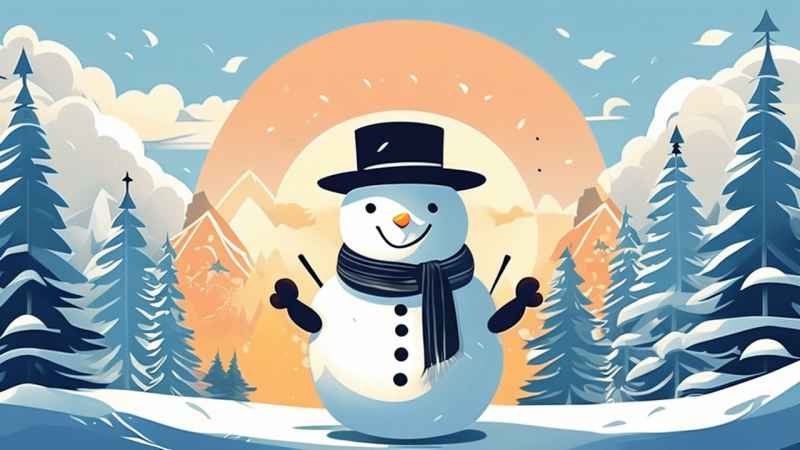 冬季雪景插画雪人 29