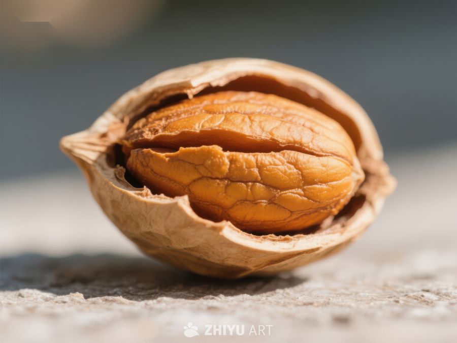 核桃裂开，露出饱满果仁 120