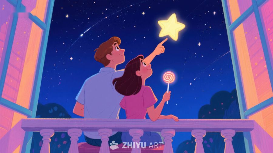 夜空下共赏星辰的温馨时刻 579