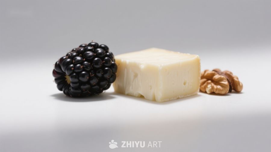 黑莓、奶酪与核桃的组合