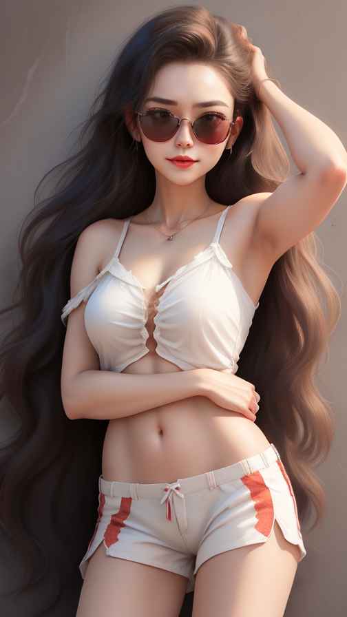 吊带高级美女