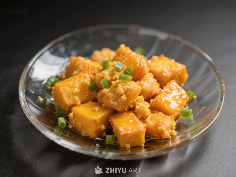 金黄豆腐配香葱酱汁 340