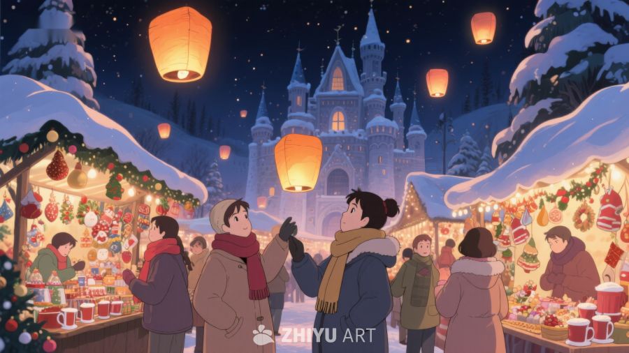 冬夜集市与城堡 47