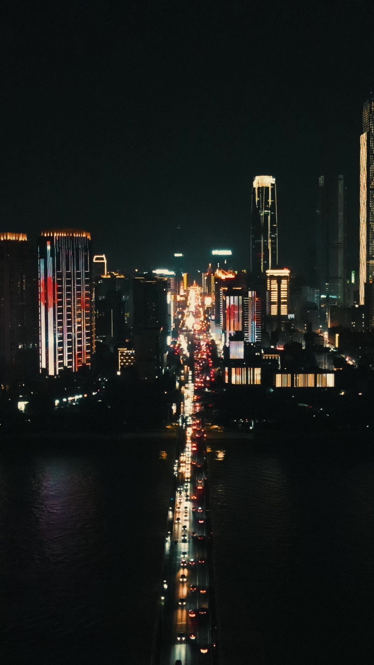  城市航拍湖南长沙五一大道橘子洲