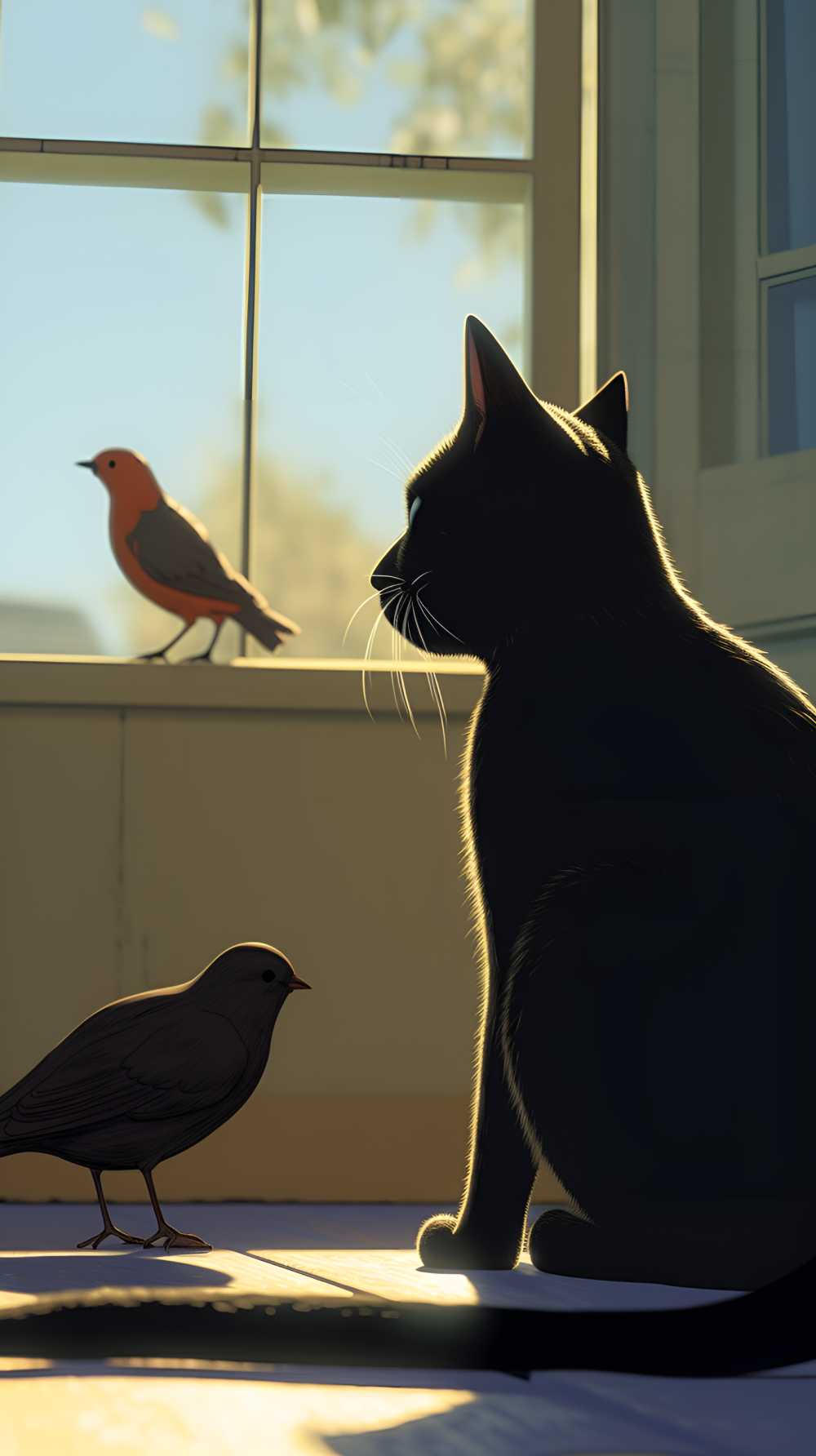 唯美插画猫