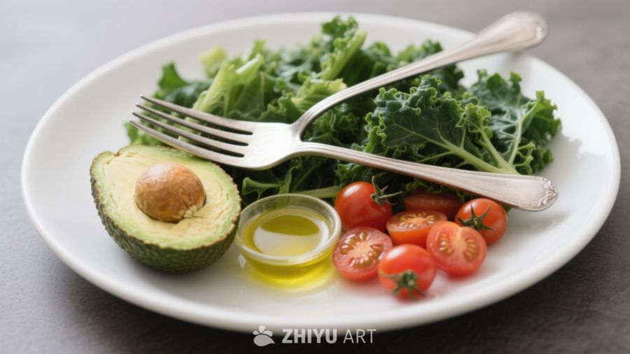 健康沙拉食材摆盘