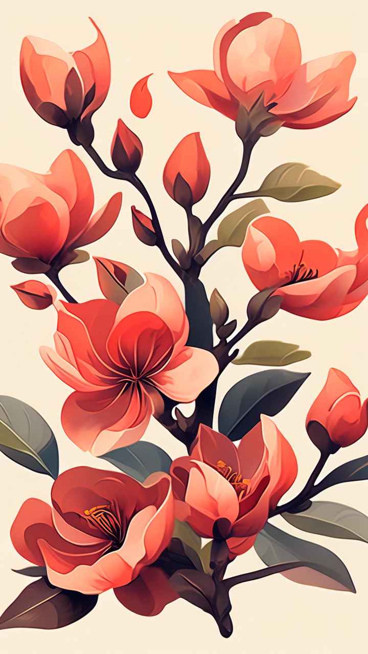 木棉花扁平插画 6