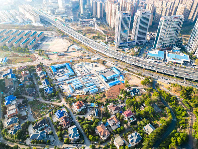 长沙城市风光交通航拍摄影图