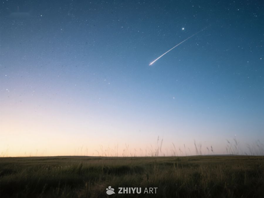 夜空流星划过草原 255
