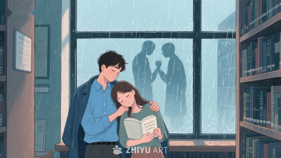 雨夜图书馆温馨共读 604
