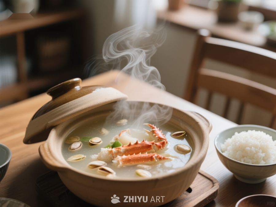 热气腾腾的海鲜汤与米饭 173