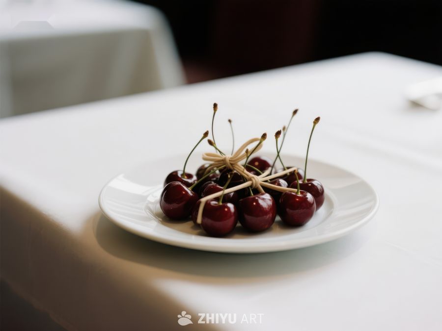 盘中樱桃，竹签串连 383