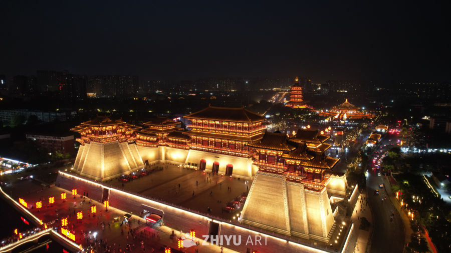 洛阳应天门航拍图