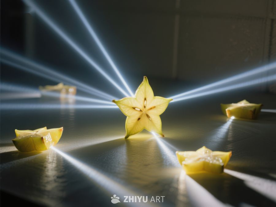 星形水果与激光交汇的现代艺术 756
