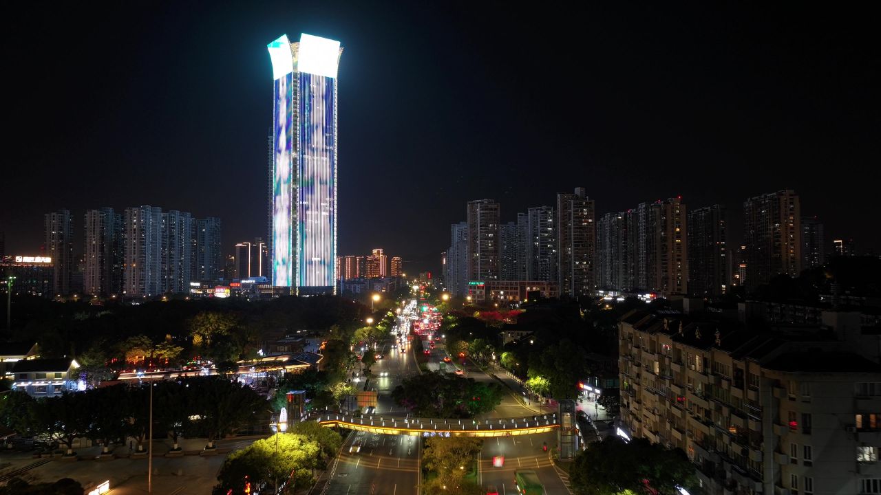 温州城市晚霞和夜景 37