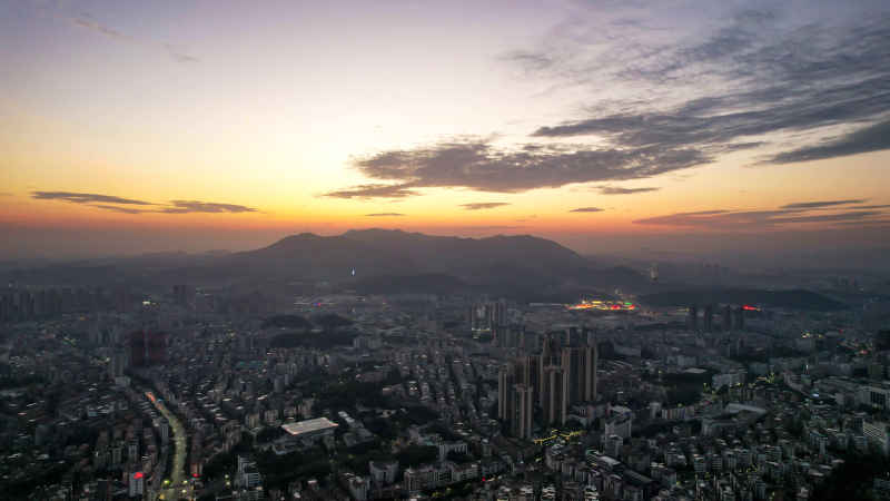 广东江门城市风光航拍图 