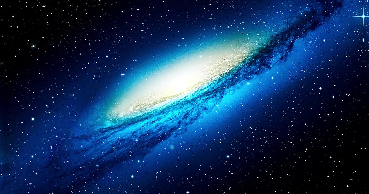 蓝色银河流星星空循环 星空背景 宇宙