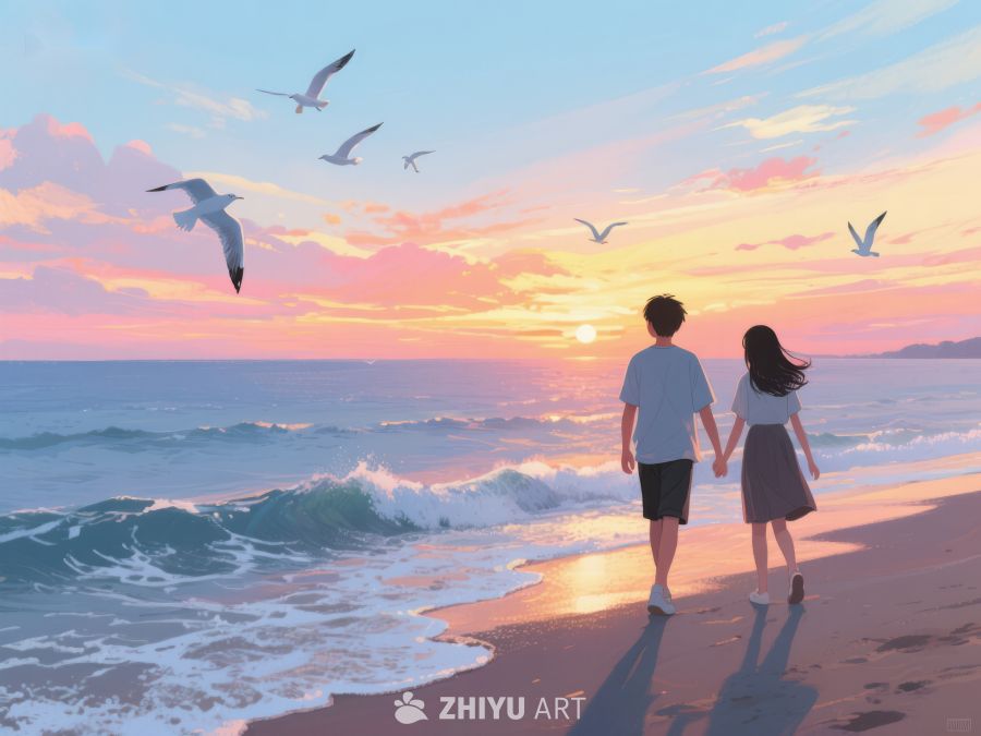 海边日落，携手漫步 205