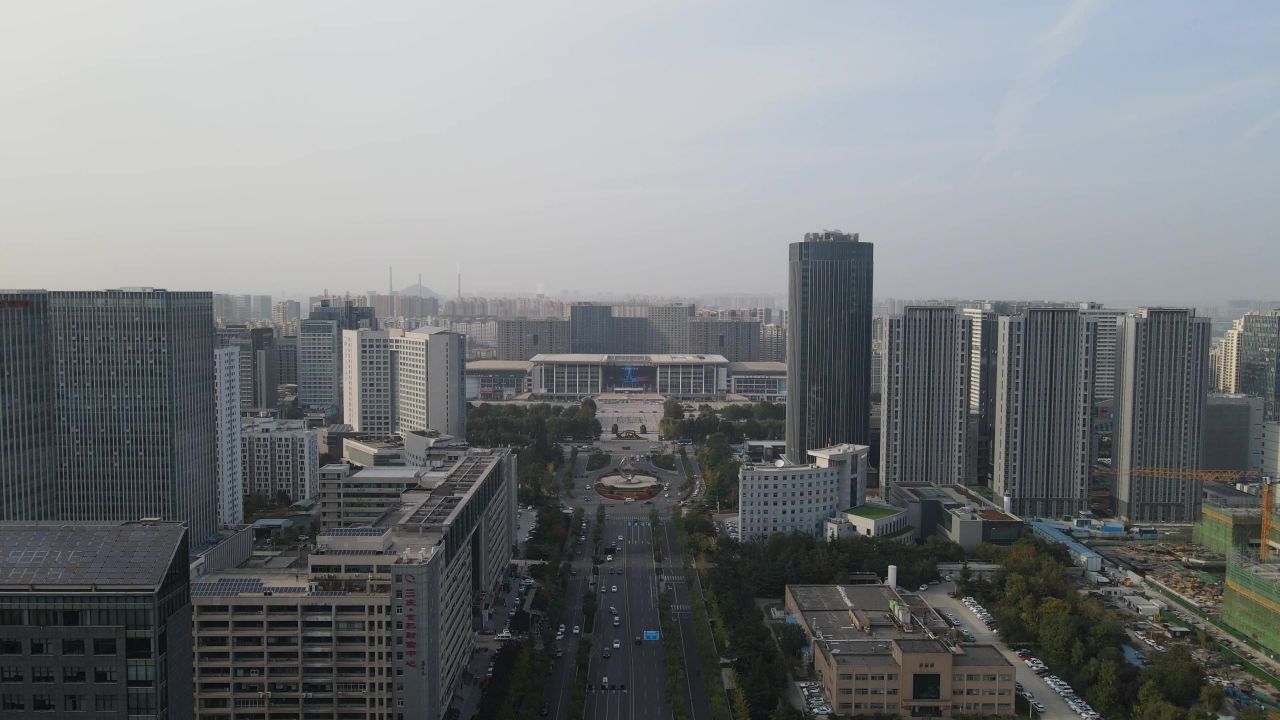 航拍山东济南会展中心