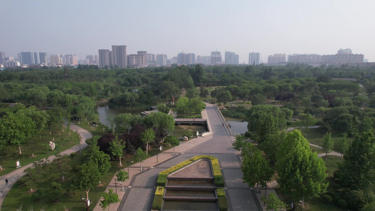 河北邯郸赵苑公园4A景区航拍
