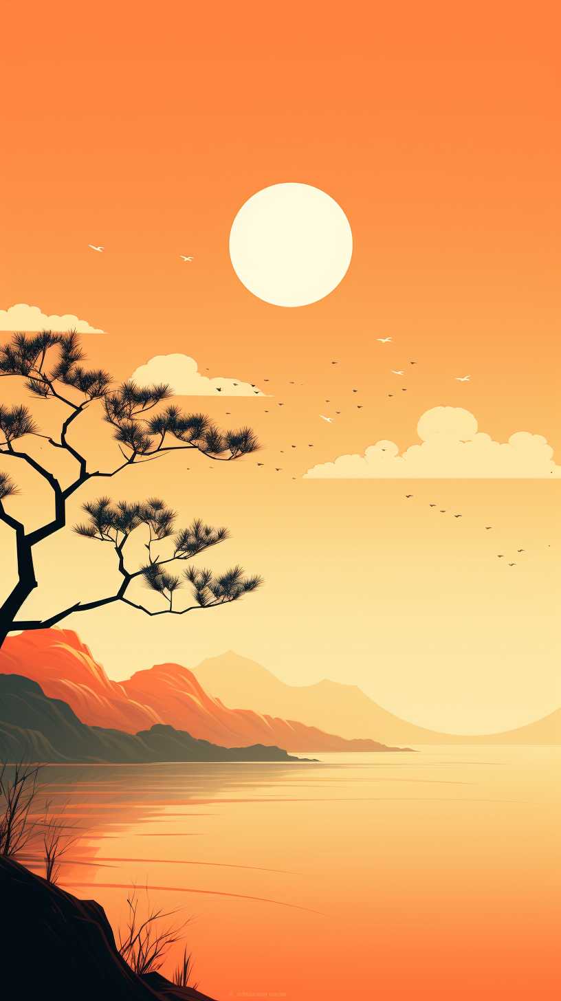 橙色唯美背景图