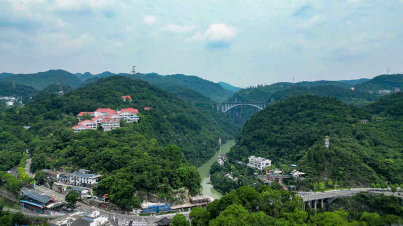 航拍湖北宜昌西陵峡风景