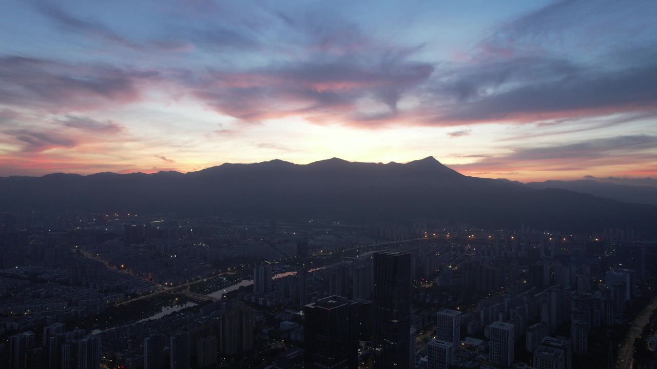 航拍福建福州城市风光