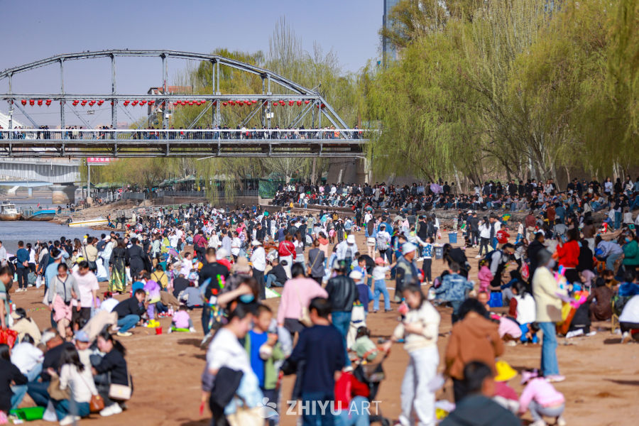 甘肃兰州：黄河之滨绿意盎然春景如画 3