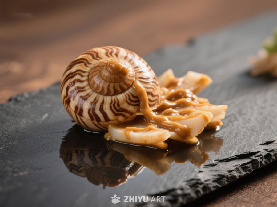 蜗牛壳与酱汁的创意摆盘 1509