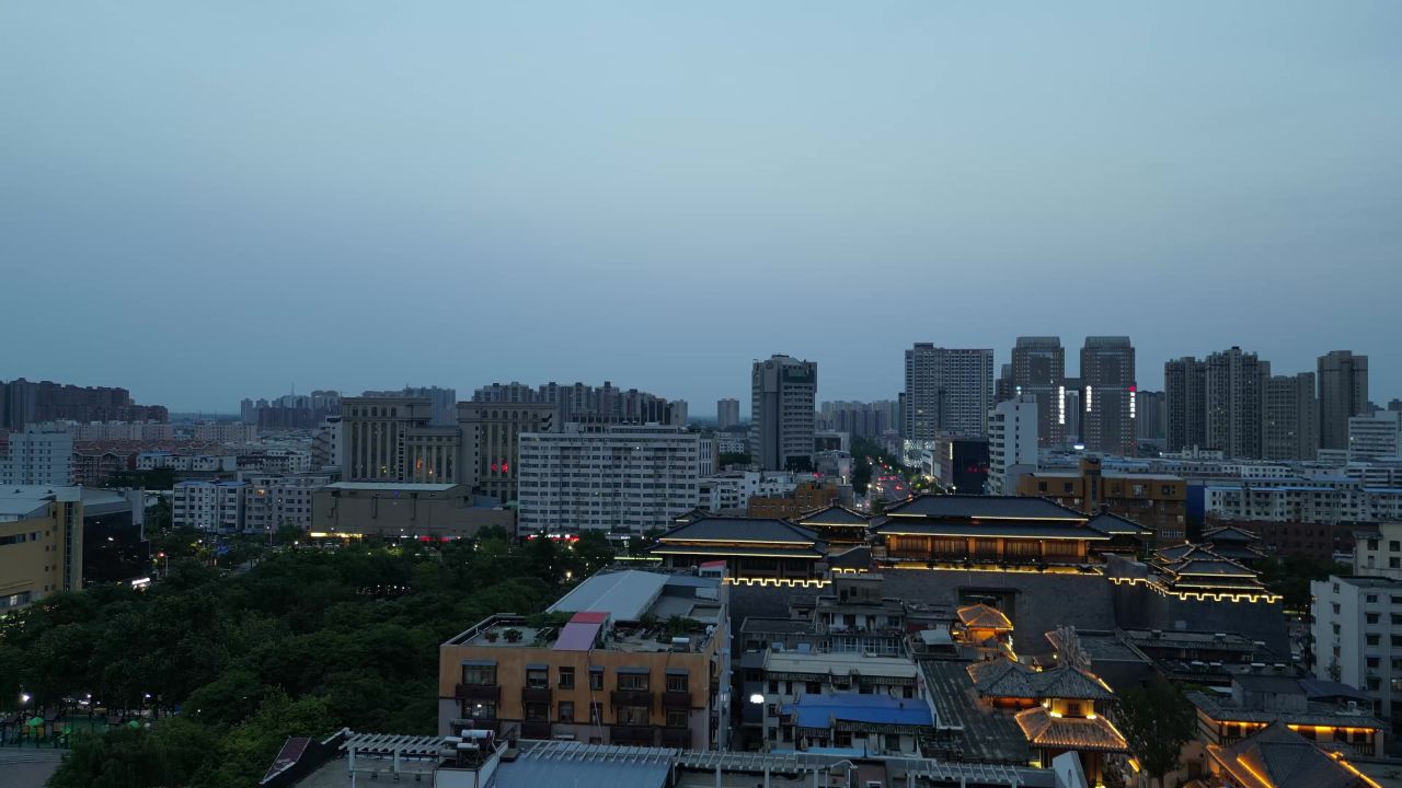 河南许昌城市风光地标建筑航拍 