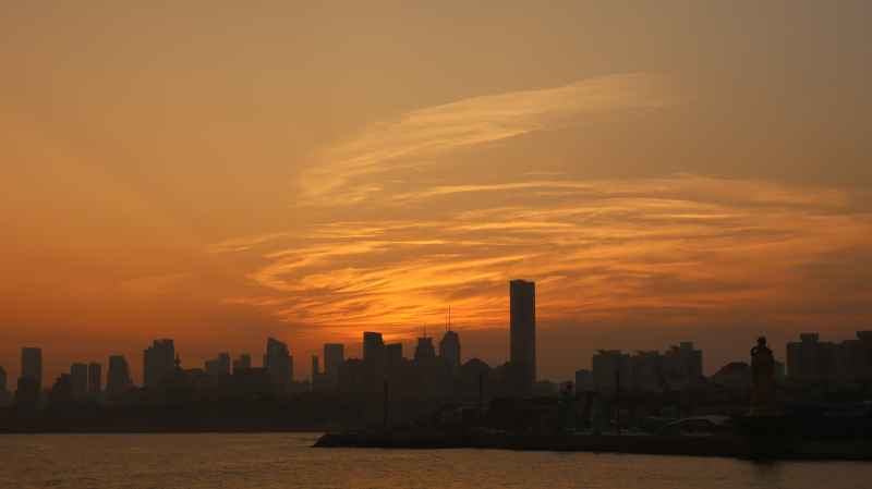 青岛小麦岛夕阳晚霞剪影系列 5